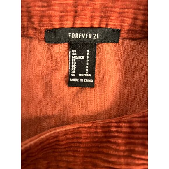 Forever 21 Burnt Orange Corduroy Mini Skirt Women’s Small Pockets Fall Casual - Picture 3 of 5